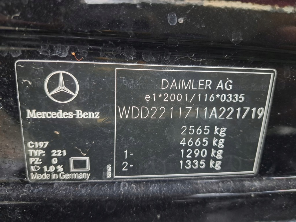 фото №15, Mercedes s-klasa w221 221 long чёрные дверь задняя задние левый левая c197