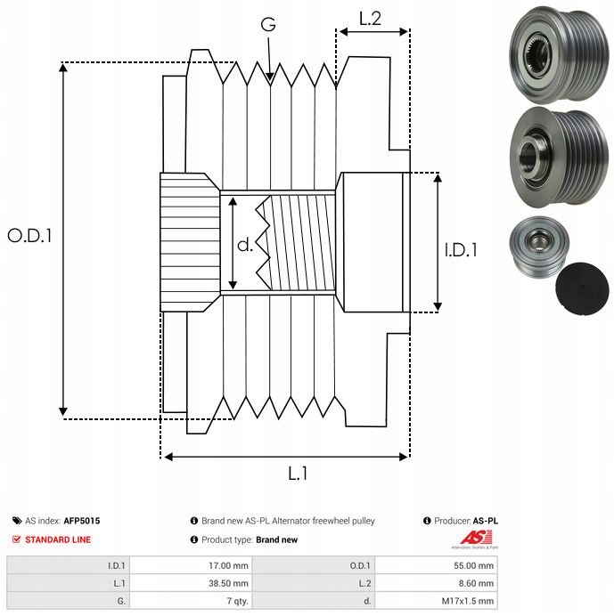 фото №4, As-pl afp5015 генератор - зчеплення односторонній