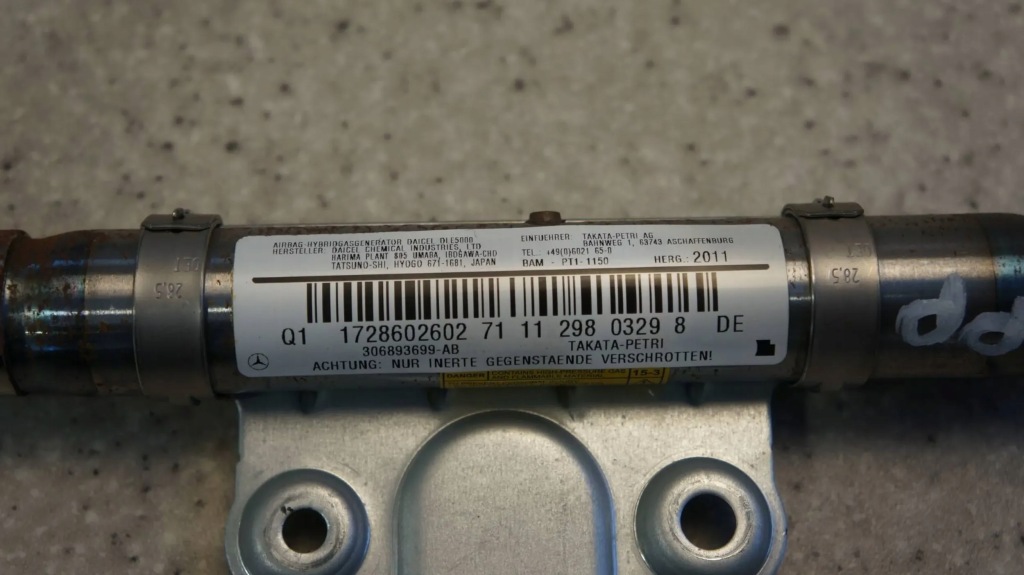 фото №5, Шторка безопасности подушка безопасности подушка воздушная правая 1728602602 mercedes slk w172 r172