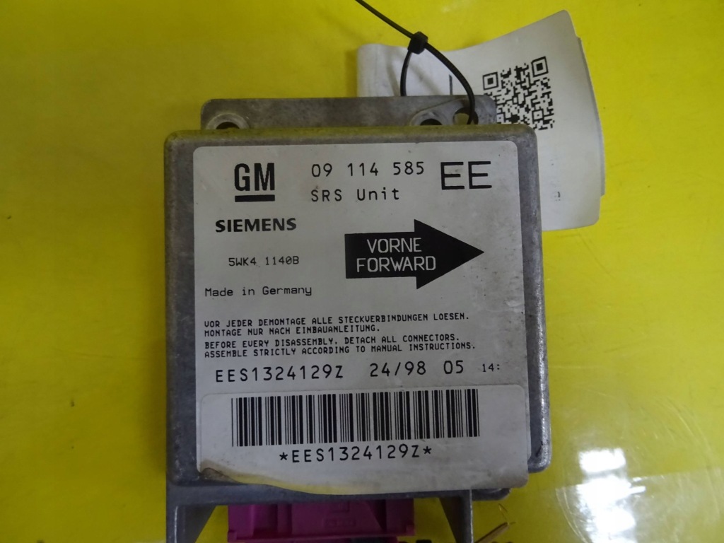 фото №1, Модуль датчик подушка безопасности opel corsa b 09114585ee nr629