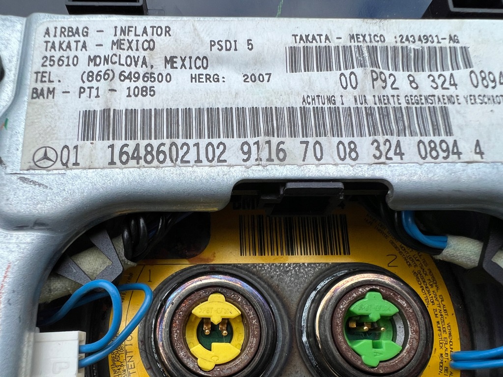 фото №9, Mercedes ml gl 164 lift подушка безпеки подушка водія