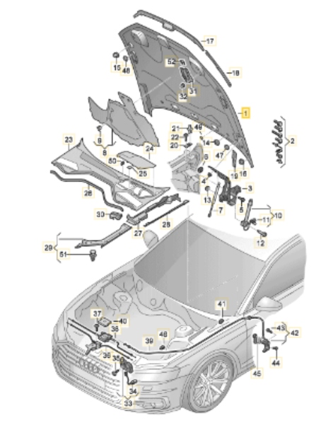 Купить Оригинальный номер audi 4n0823029c капот крышка передняя audi a8 4n