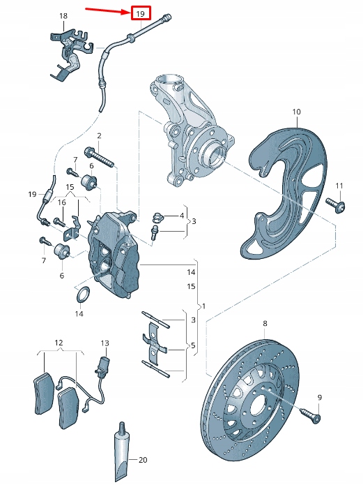 фото №1, Seat leon 5f передняя часть brake шланг 5f0611701