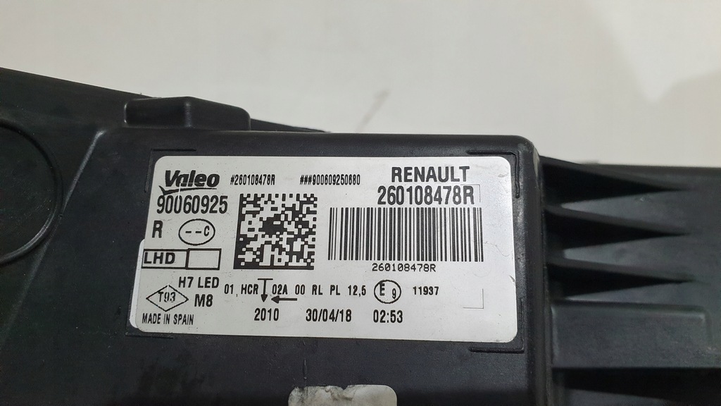 фото №9, Лампа правая перед renault megane iv 260108478r