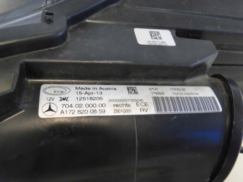 фото №8, Mercedes slk r172 172 лампа правая линза h7