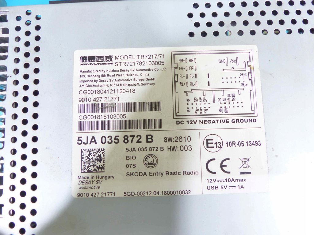 фото №4, Радио заводской skoda rapid 5ja035872b