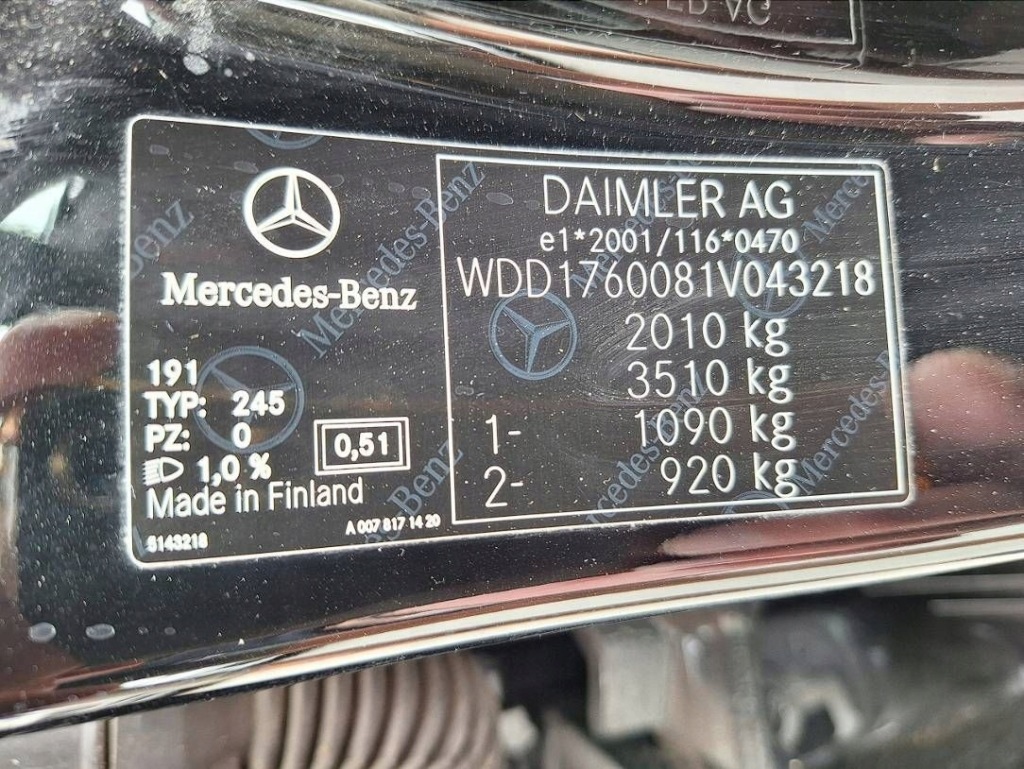 Mercedes 176 a-klasa w176 amg 12- стеля оббивка стеля do люк Зі Шроту