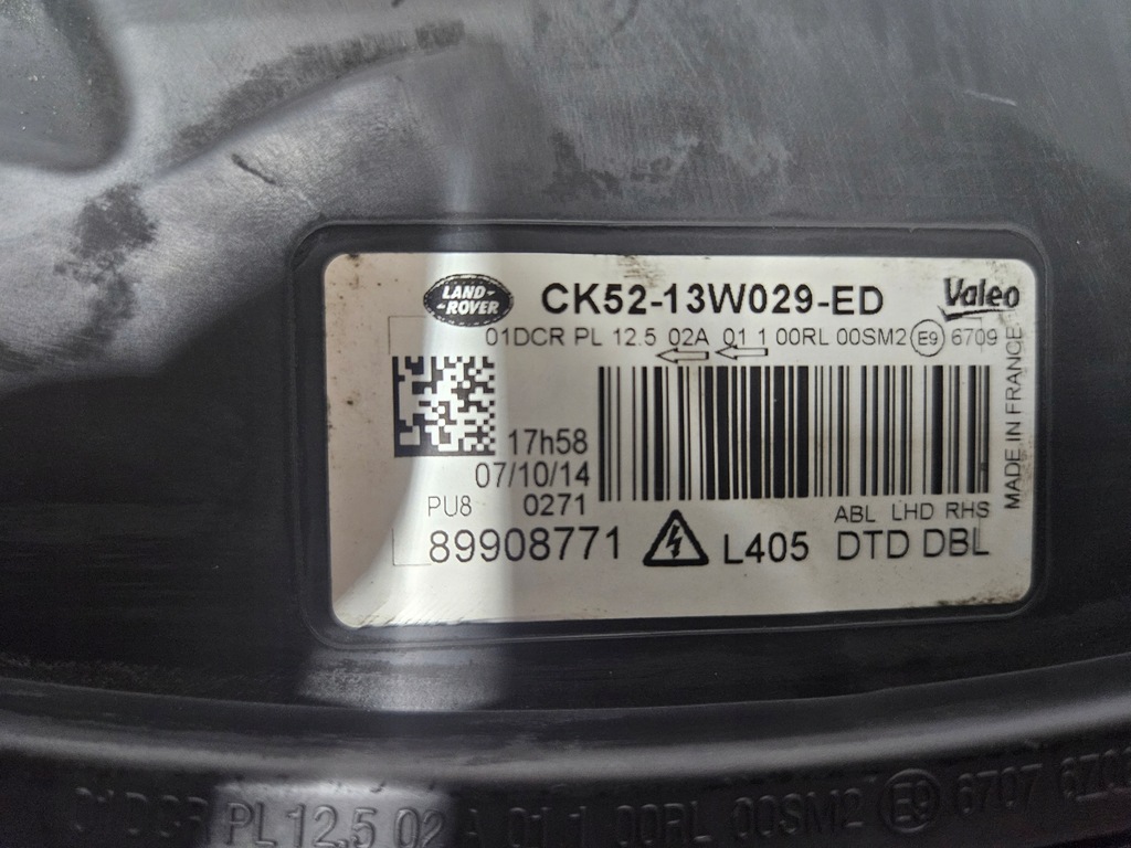 фото №9, Range rover vogue l405 лампа права ксенон ck52-13w029-eg комплектна