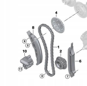 фото №10, Ланцюг грм bmw e90 e91 e92 e65 e66 e67 e60 e61 x5 e53 e70 x6 e71 m57