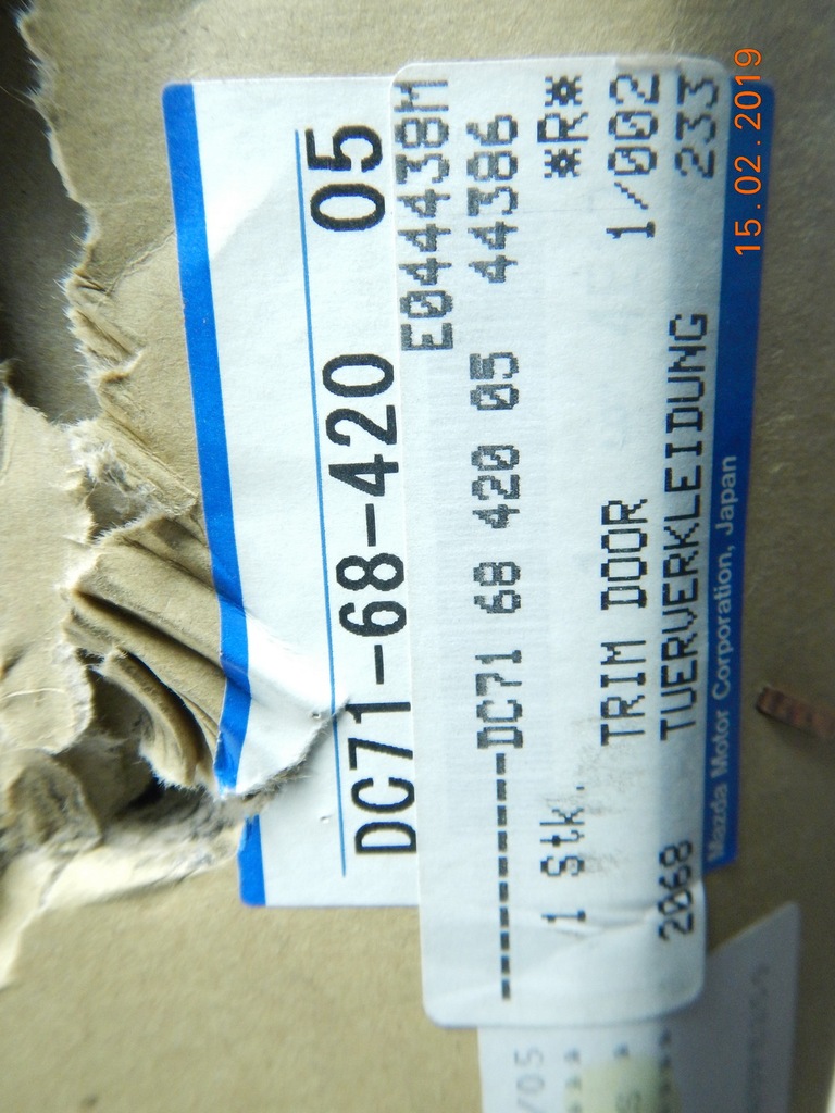 фото №9, Оббивка обшивка двері правий перед mazda demio aso