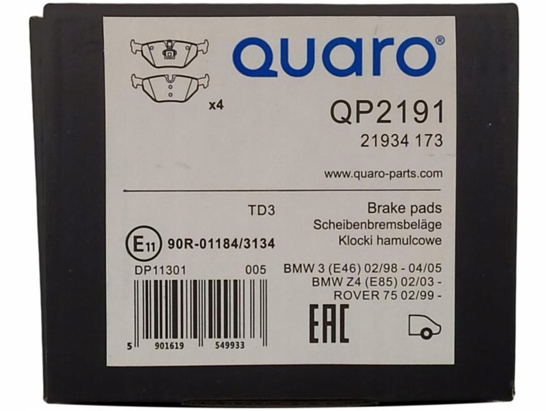 фото №12, Quaro гальмівні колодки гальмівні bmw t. e46 98- e85 z4 03- r