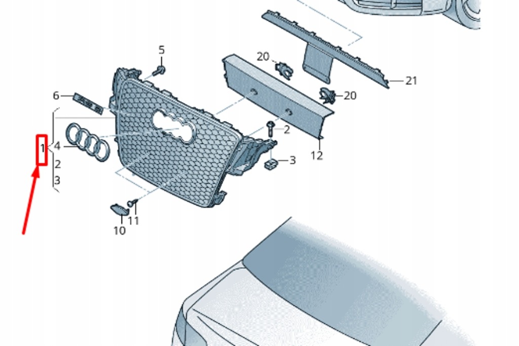 фото №9, Решётка радиатора audi a5 sportback 8t moj moj nowa оригинальная 8t0853651d