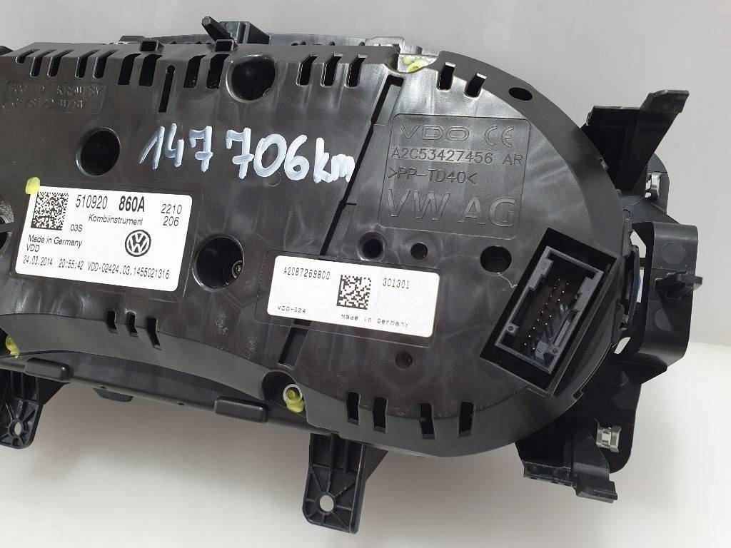 фото №10, Vw golf sportsvan 2015 счетчик спидометр 510920860a пробег 147706km