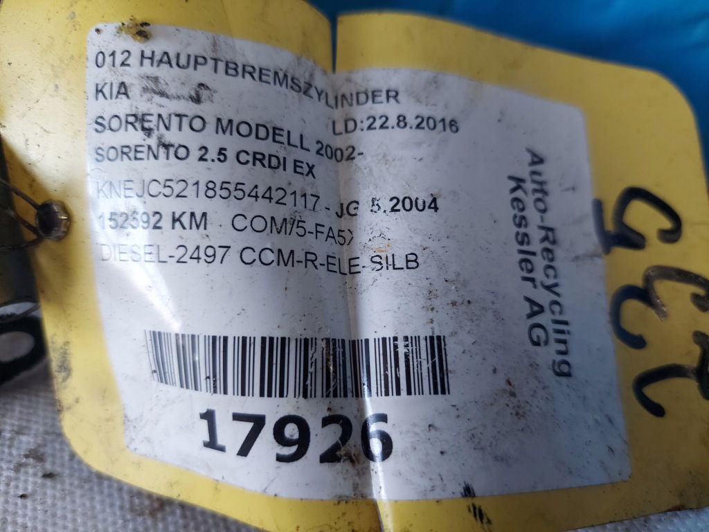 фото №1, Підсилювач гальм насос гальмівна kia sorento i 2.5 crdi