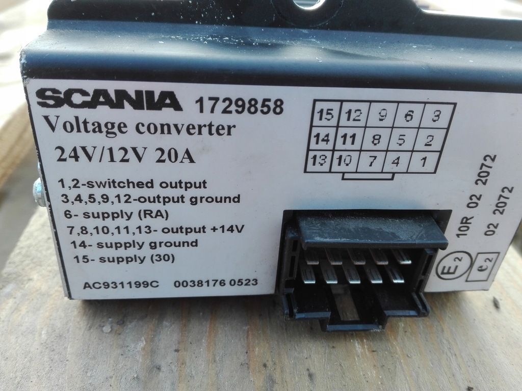 фото №2, Перетворювач напруги scania r xpi 1729858