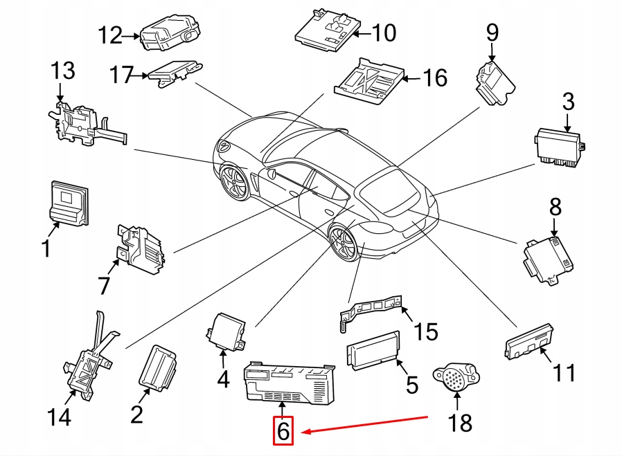 фото №10, Porsche panamera 970 блок управления задний крышки 4h0959107aa оригинальный