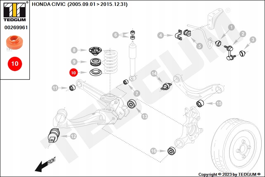 Tedgum 00269961 тарелка пружины Оригинал
