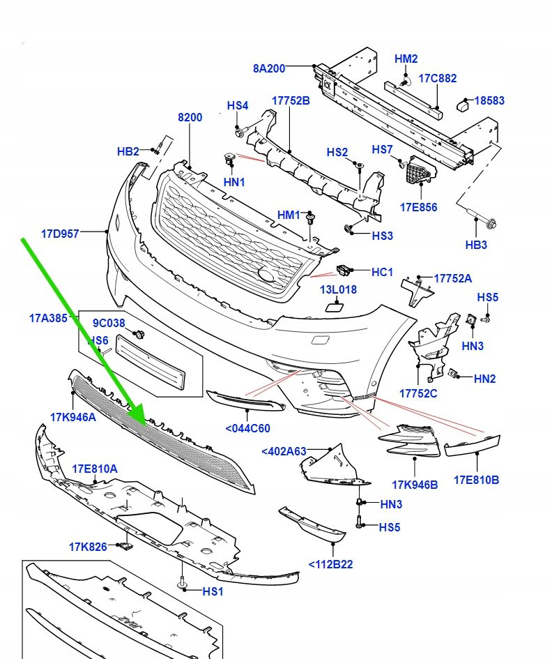 фото №5, Nowa оригинальная решётка впуск w бампер range rover velar r-dynamic lr106782