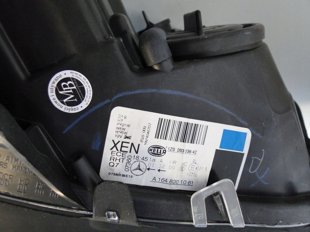 фото №13, Mercedes ml w164 164 przed liftem фара лампа bi-xenon ксенон правая