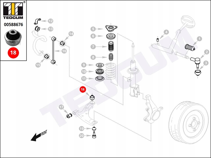фото №12, Ted-gum втулка wah. renault p. megane 02- задня