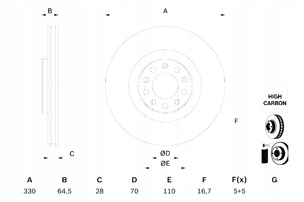 фото №1, Тормозные диски тормозные 2szt. перед alfa romeo giulia stelvio 2.0 2.2d
