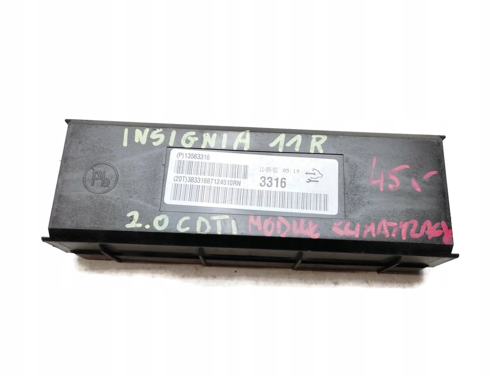 фото №1, Opel insignia модуль кондиціонера 13583316