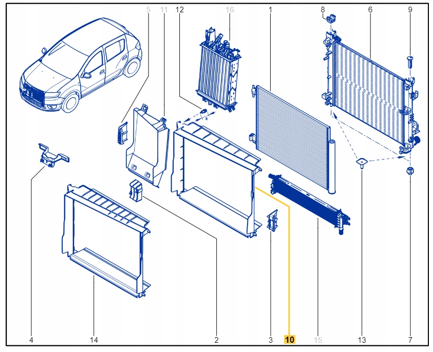 фото №1, Dacia оригинальный номер 215596207r защита радиатора