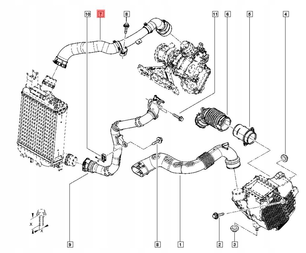 фото №3, Шланг turbo интеркулер renault megane iv scenic iv 1.3 tce