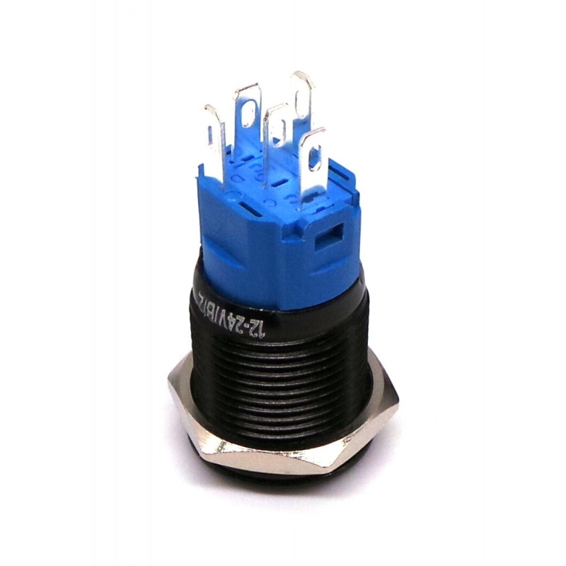 фото №8, Выключатель - кнопка защёлочный 18mm niebieski