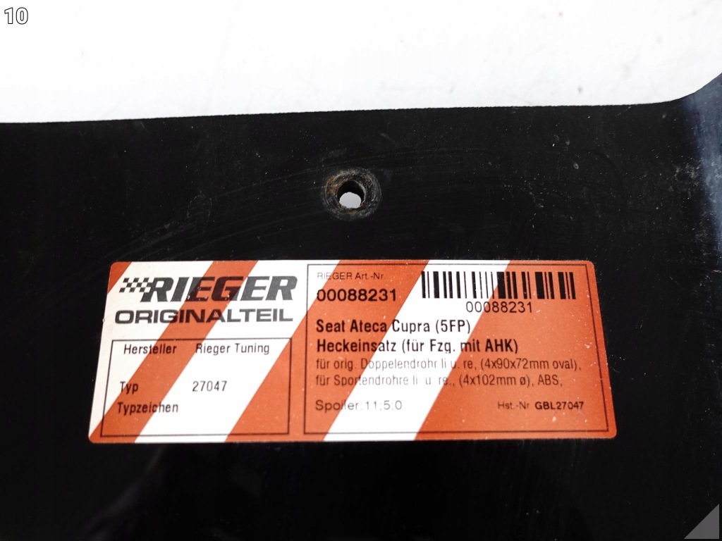 фото №11, Seat cupra ateca 5fp rieger lift 16- спойлер диффузор бампер задняя 00088231