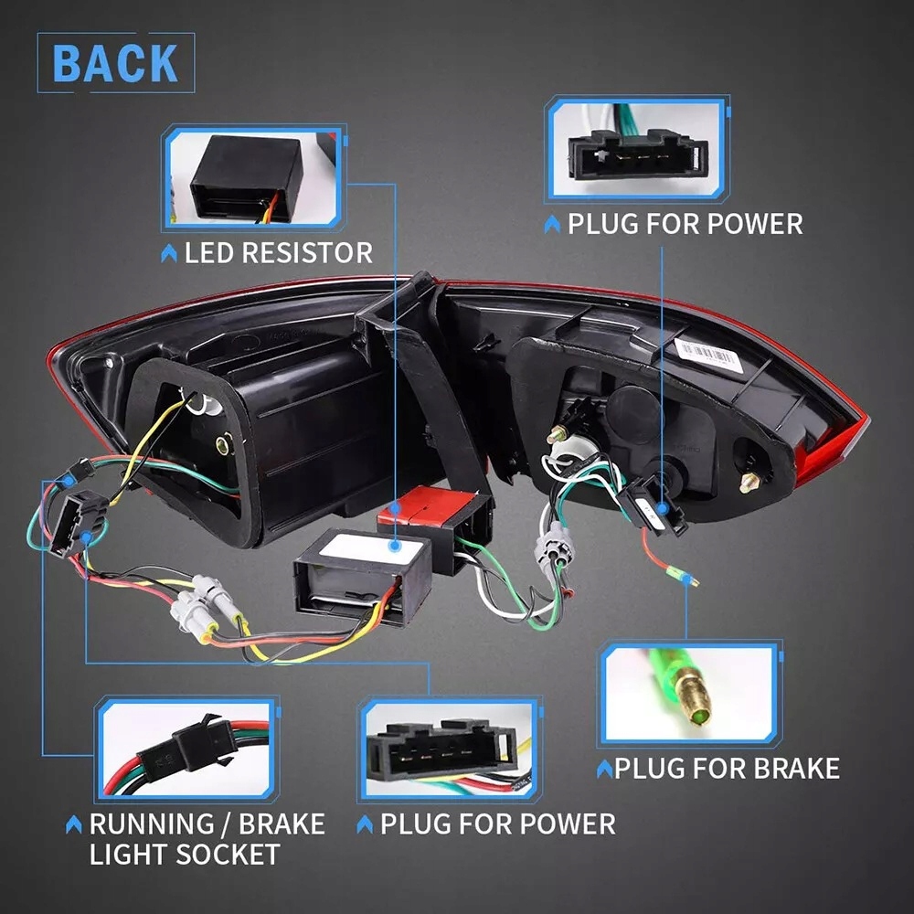 фото №15, Лампи задня ne kpl vland led діоди динамічні тюнінг vw jetta vi 5c 6 2010-14