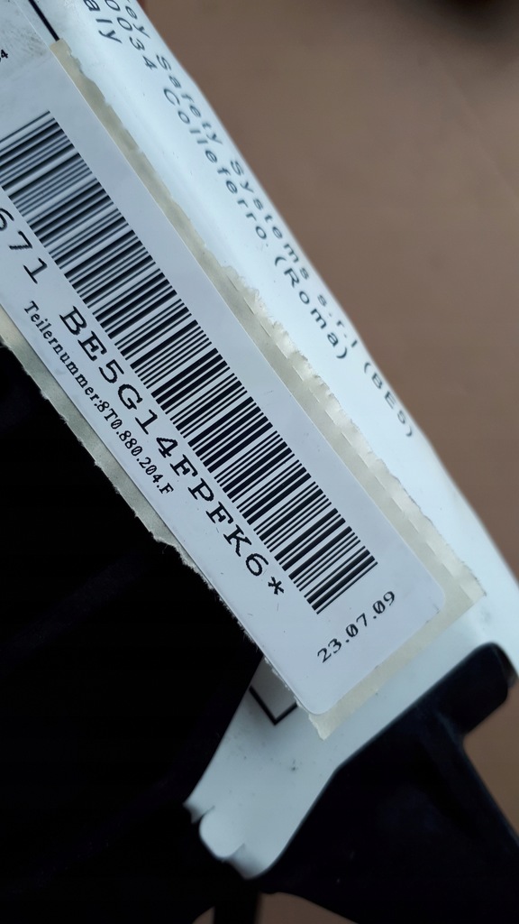 фото №8, A4 b8 подушка воздушная пассажира 8t0880204f a5