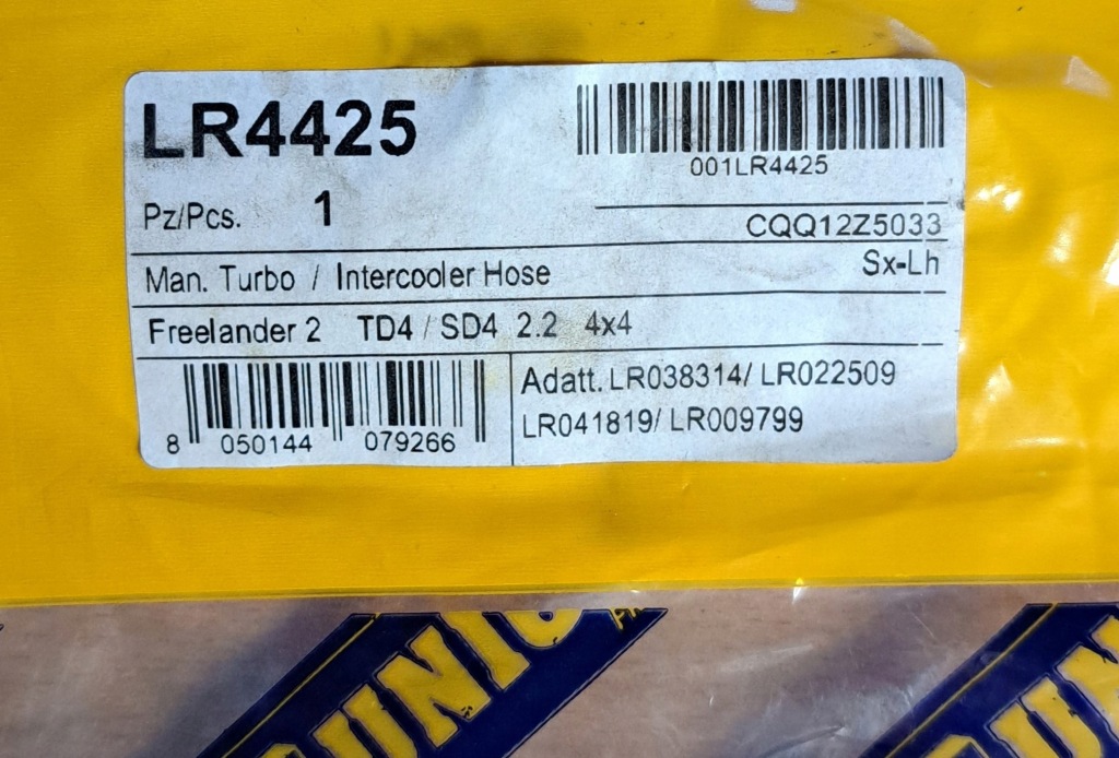 Unigom шланг труба turbo lr4425 land rover freelander Доставка