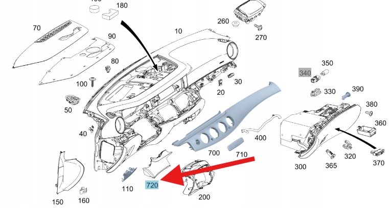 фото №1, Молдинг приборная панель mercedes w213 a2136802004