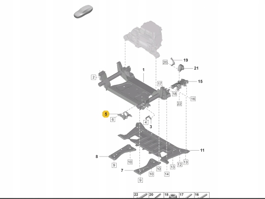 фото №9, Porsche taycan передня частина axle правий підсилювач 9j1407168c