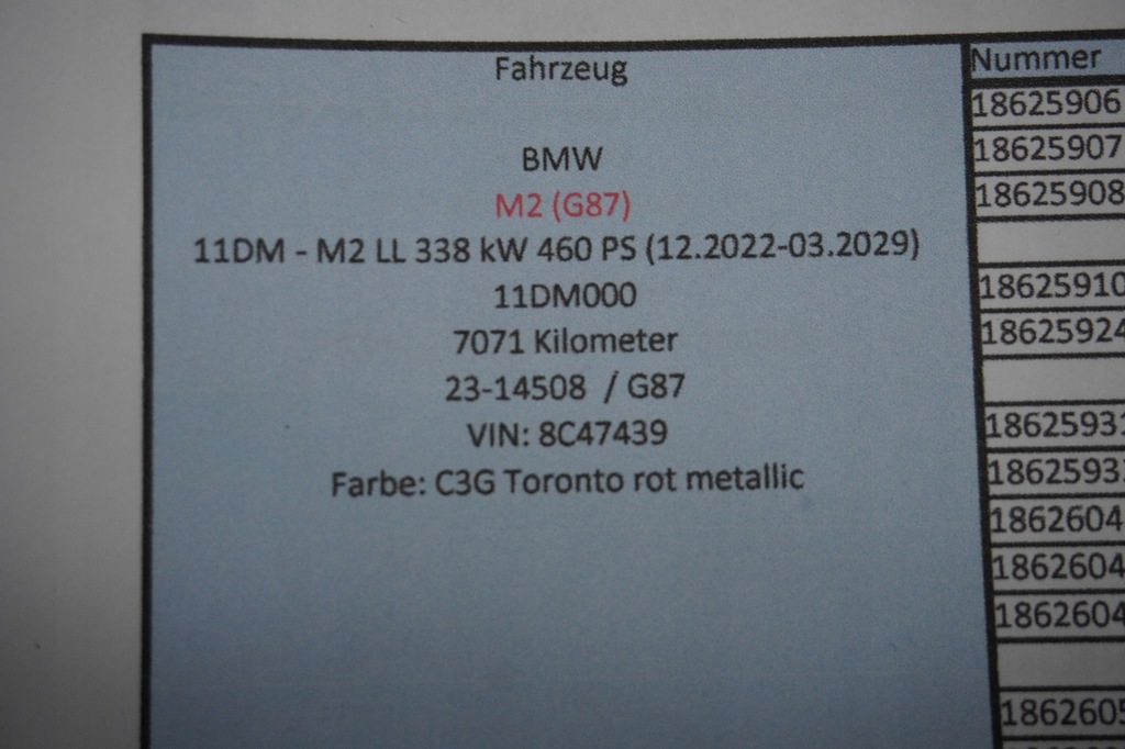 фото №14, Двигун коробка передач bmw m2 m3 m4 g87 g80 g81 g82 s58b30a 7071km