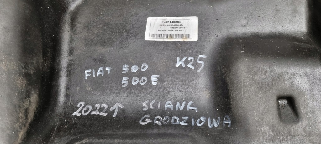 фото №16, Fiat 500e 500 шумоізоляція стіни перегородки 52140002 2022 w górę