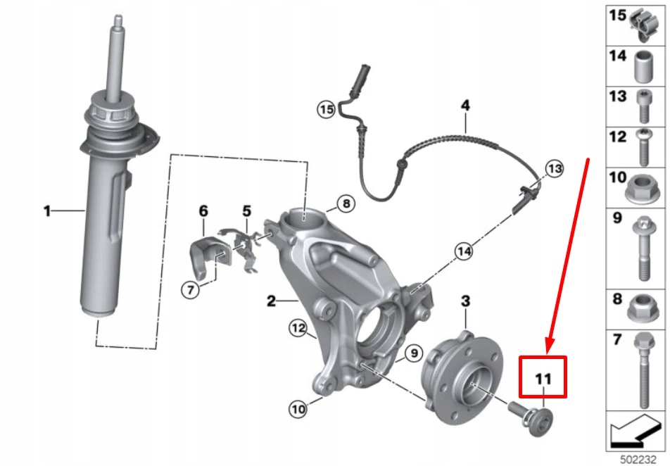 Болт osi mini cooper f55 ze пружина 33406858534 6858534 Цена