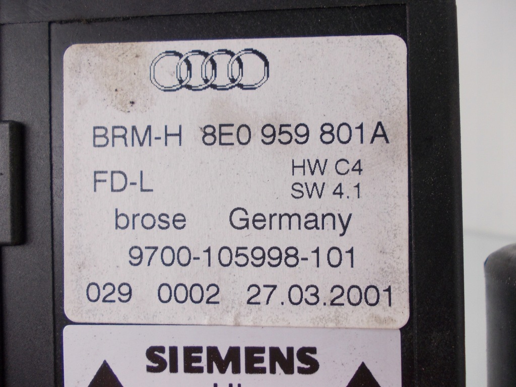 фото №5, Механізм підйомник скло лівий задній audi a4 b6 8e0959801a