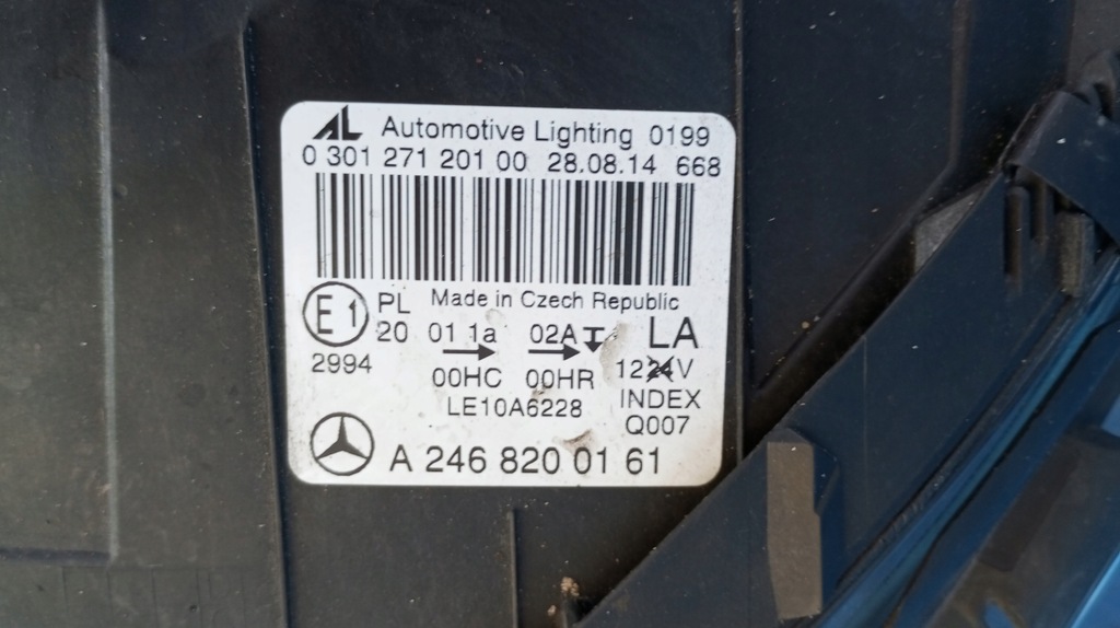 фото №12, Лампа левый перед eu a2468200161 mercedes b klasa w246 2011-