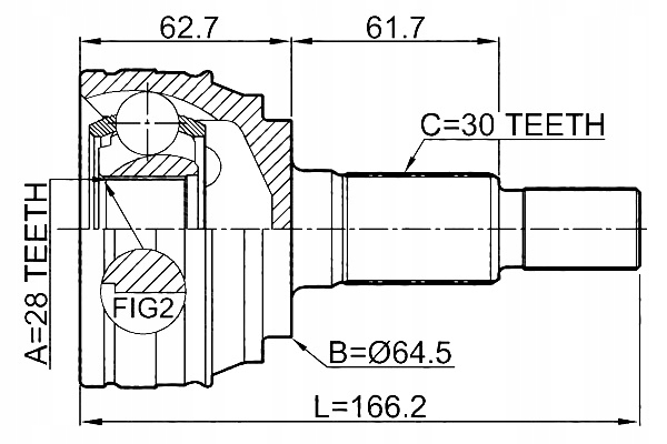 Шрус  піввісь зовнішній audi q7 2007-2015 ca febest Ціна