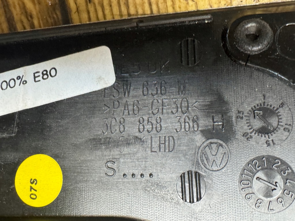 фото №8, Dekor молдинг спидометра консоли алюминий vw passat b6 cc lift 3c8858366h /