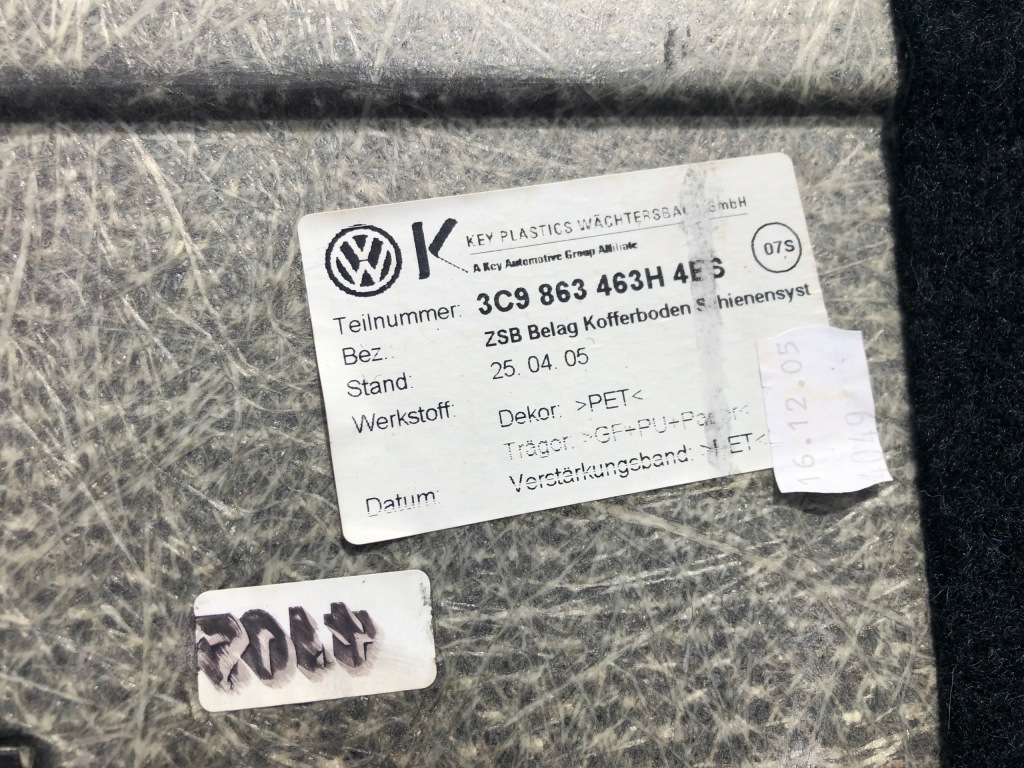 фото №9, Підлога багажника passat b6 b7 kombi 3c9863463h