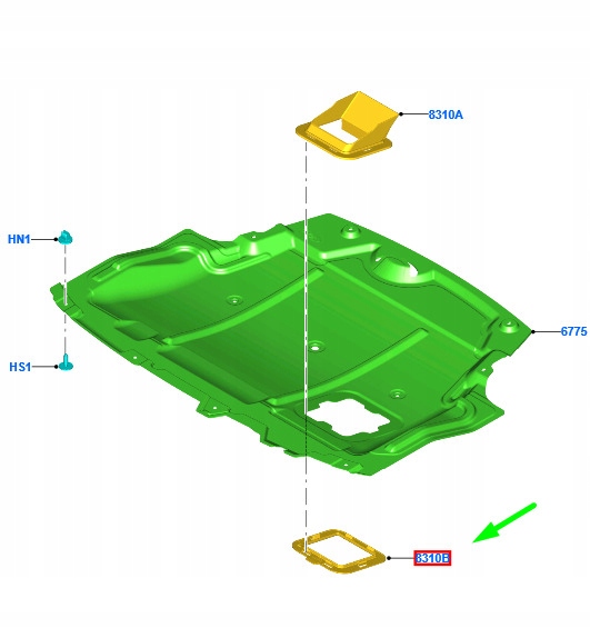 фото №1, Ford puma двигун compartment захист air дефлектор 2104563 original