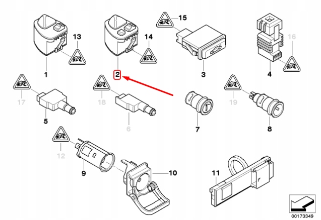 фото №8, Bmw 3 e46 переключатель регулировки зеркал внутренних 61318373732