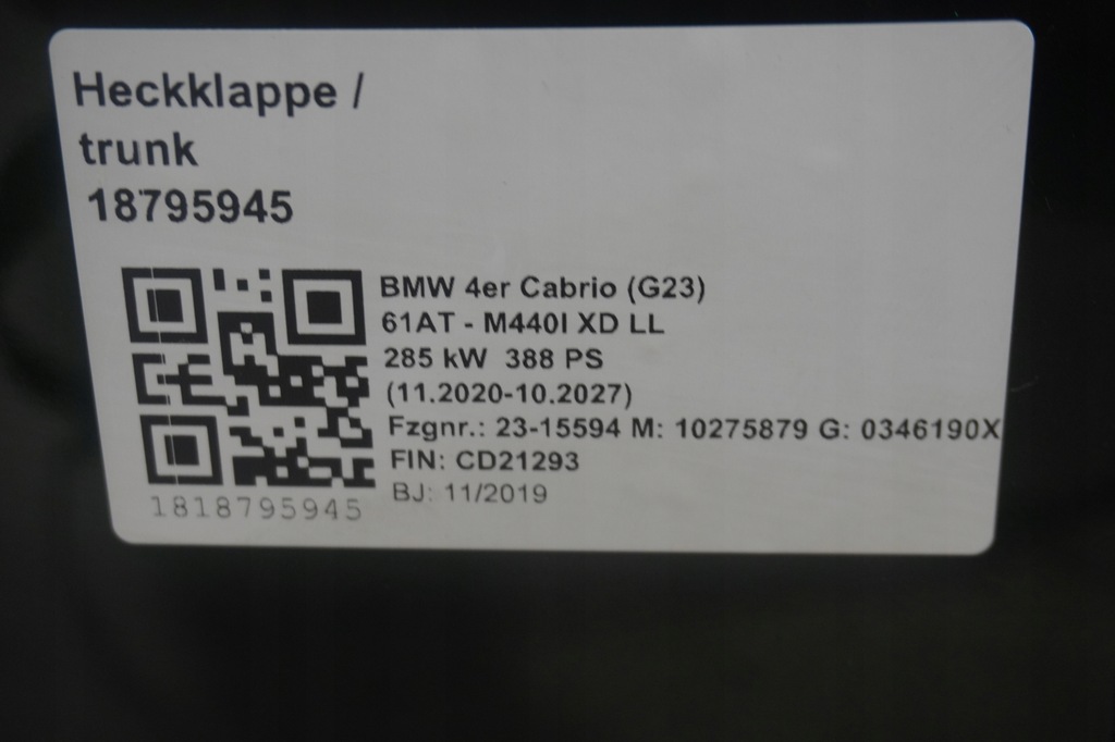 фото №7, Крышка багажника задняя bmw g23 m4 g83 c4e камера