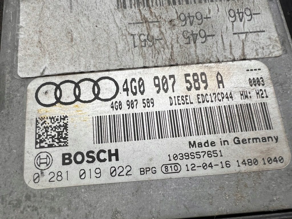 фото №5, Audi a6 a7 c7 4g 3.0 tdi 313 km блок керування двигуна 4g0907589a 0281019022
