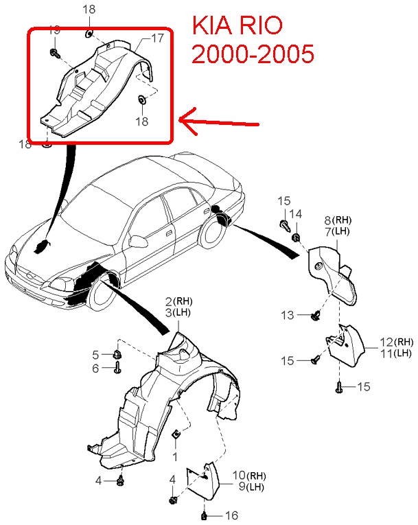 фото №4, Захист двигуна нижня права kia rio 2000-2005