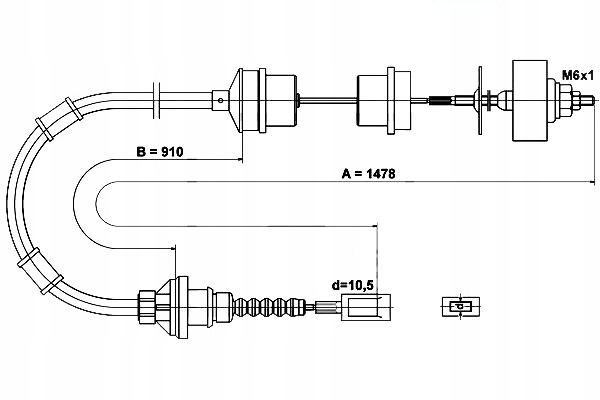 фото №1, Ate трос сцепления citroen jumper 1.9 td 230p