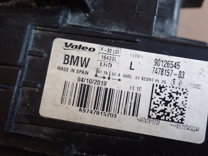 фото №9, Bmw f32 f33 4 адаптивный led фара левый lama левая 7478157-03